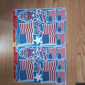 The Beistle Creation 4th of July window decorations glass-magnets 2 sets
